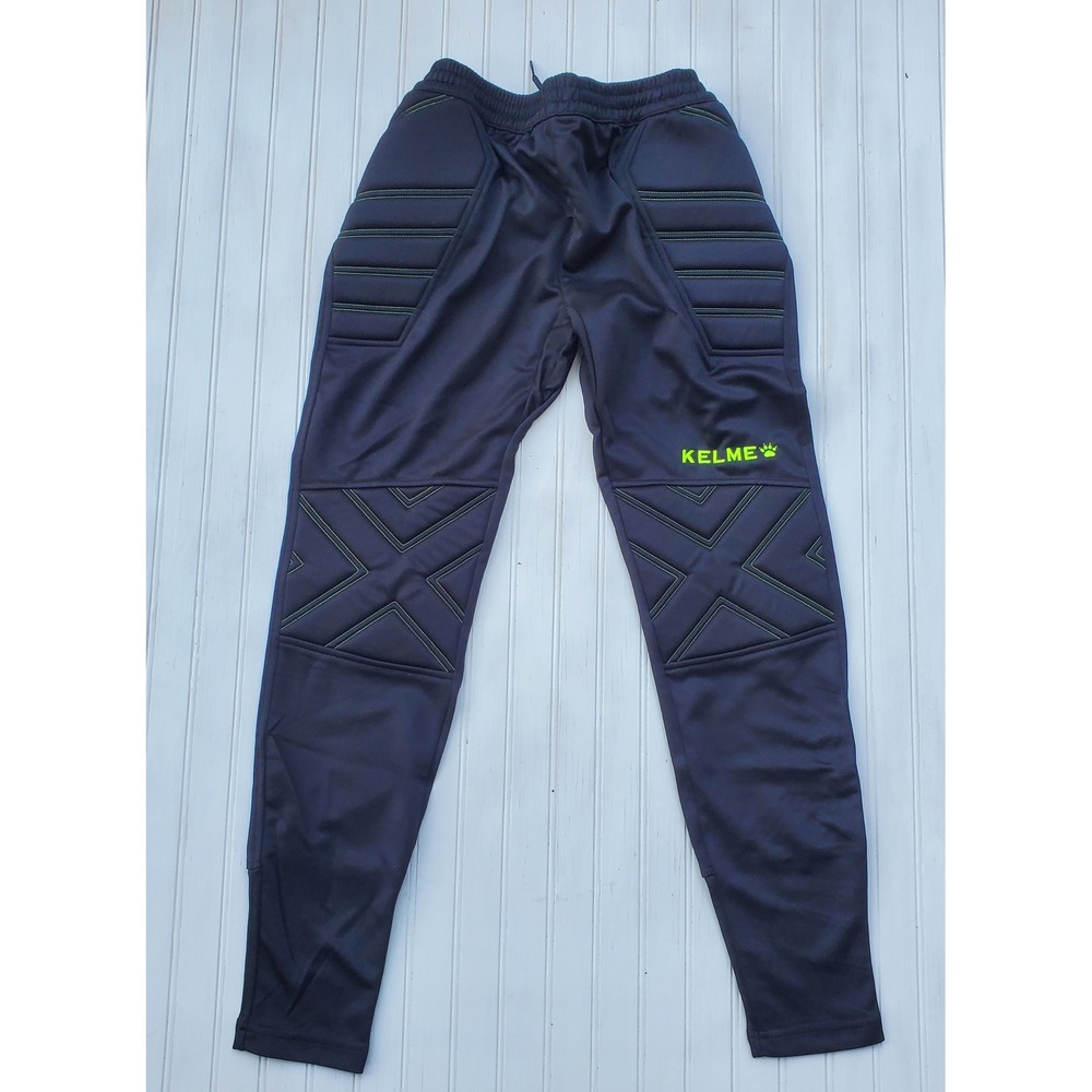 Kelme Kids Goalkeeper Padded Soccer Pants NWT Black Lime Green Youth Size 12